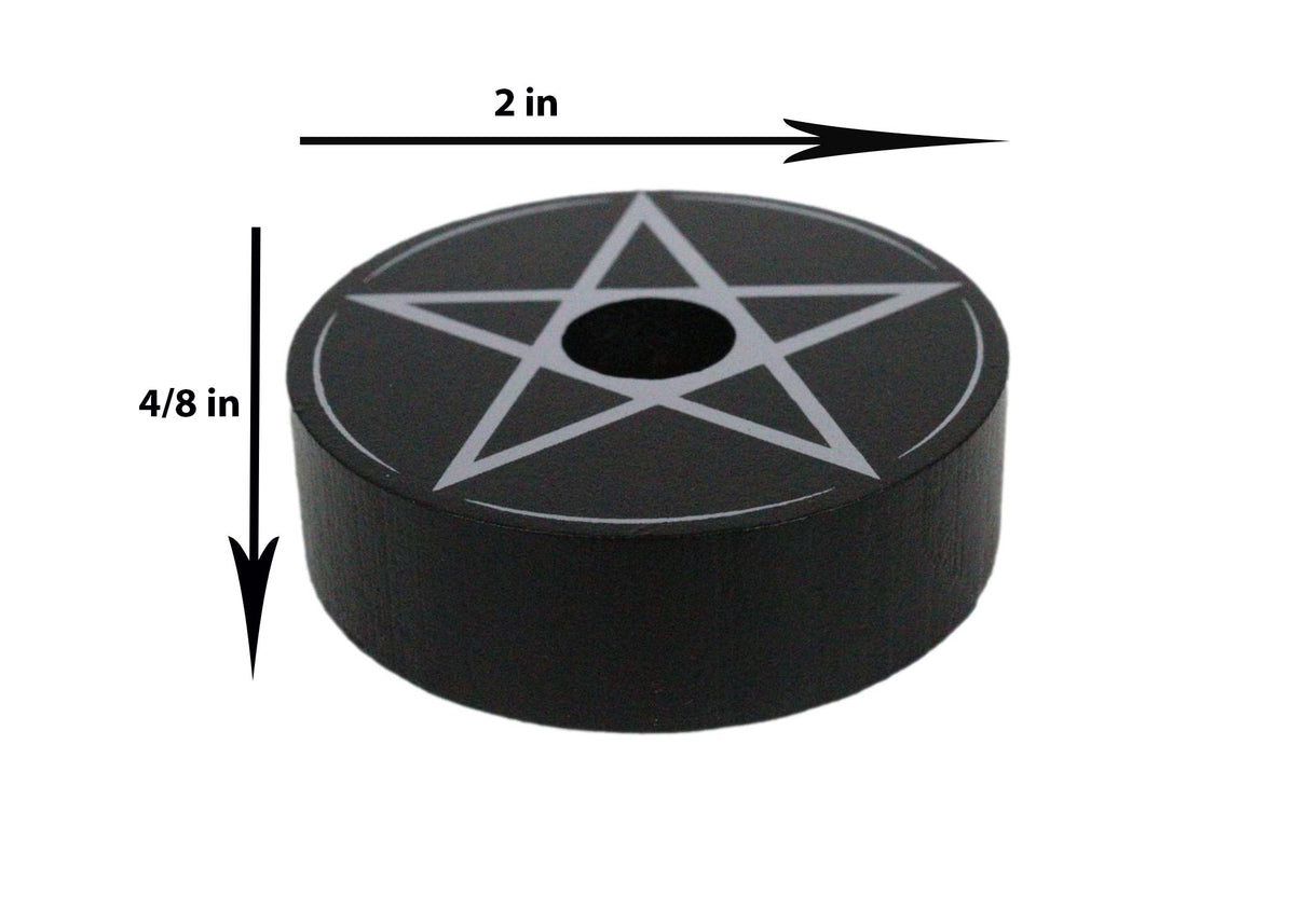 Set Of 6 Occult Wicca Witchcraft Pentagram Star Circle Spell Candle Holders 2"D