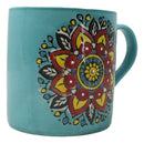 Blue Vishuddha Throat Chakra Zen Flower Of Life Mandala Circle Ceramic Mug Cup