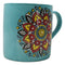 Blue Vishuddha Throat Chakra Zen Flower Of Life Mandala Circle Ceramic Mug Cup