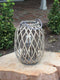 16"H Rustic Western Farmhouse Rattan Wood Willow Candle Lantern Candleholder