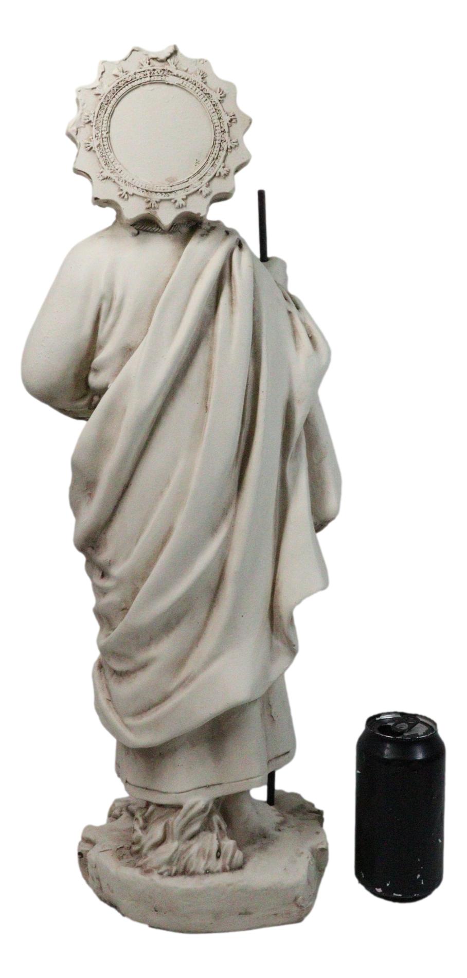 Catholic Church Saint Jude with Staff and Medal Large Outdoor Statue 24" Tall - Ebros Gift
