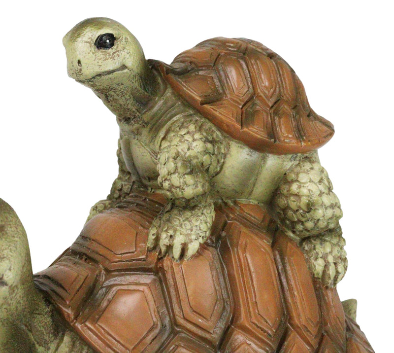 Nautical Marine Turtle Tortoise Mother Piggybacking Hatchling Family Figurine