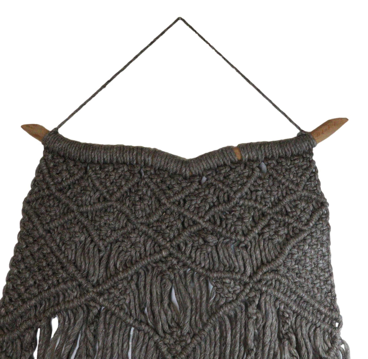 Bohemian Chic Hand Woven Wool Macrame Tapestry With Tassels 26"X37" Wall Decor