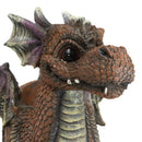 Snuggling Cozy Red Fire Dragon At Rest Planter Pot Garden Decor Figurine 11.25"L