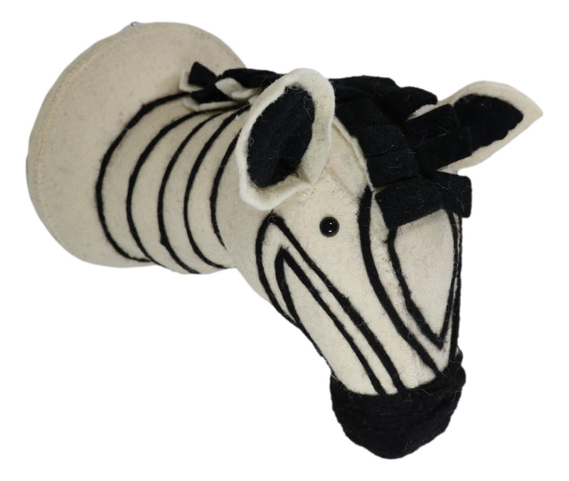 Adorable Animal Safari Zebra Horse Head Whimsical Soft Plush Doll Wall Decor