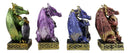 Set of 4 Fantasy Metallic Colorful Miniature Alchemy Battle Dragons Figurines