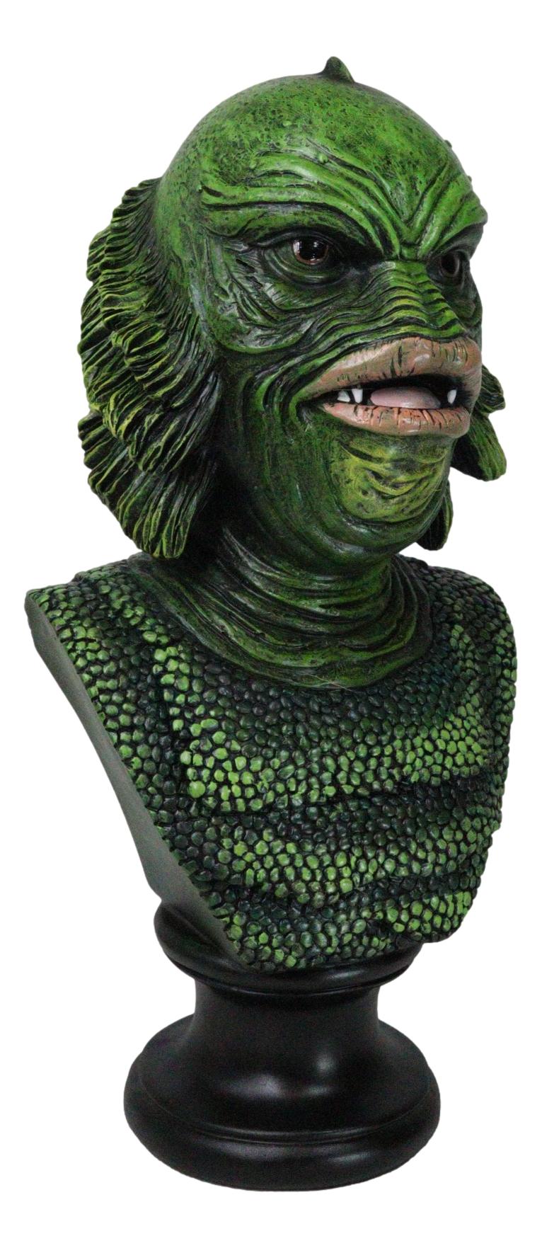 Green Horror Gill-Man Black Lagoon Swamp Monster Creature Head Bust Figurine