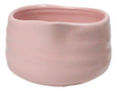 Pink White Brushstroke Ceramic Japanese Matcha Green Tea Bowl Whisk & Scoop Set