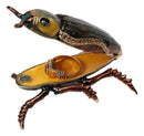 Brown Firefly Lightning Enameled Pewter Austrian Crystals Trinket Jewelry Box
