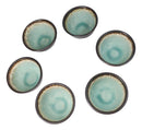 Pack Of 6 Crackle Green Midori Kannyu Ceramic Small Appetizer Rice Bowls 10oz