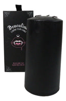 Large Gothic Draculina Pink Vampire Tears Black Unscented Pillar Candle 6"H