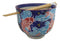 Auspicious Red Koi Fishes In Blue Waters Donburi Ramen Bowl With Chopsticks Set
