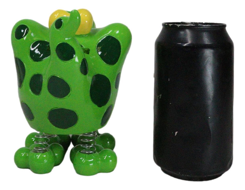 Whimsical Swamp Bayou Alligator Money Piggy Bank W/ Bobble Spring Legs Figurine