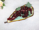 Green Midori Kannyu Collection Ceramic Leaf Shaped Large Serving Platter 16"L