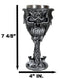 Gothic Vampire Bat Skull With Bats Cave Tower And Celtic Knotwork Wine Goblet