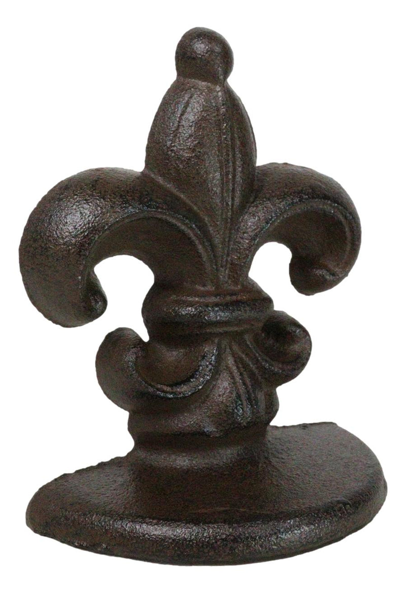 Rustic Vintaged Royal French Fleur De Lis Emblem Doorstop Door Wedge Porter