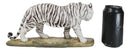 Prowling Fierce Leucistic Winter White Bengal Tiger Figurine 11.25" L