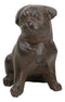 Rustic Cast Iron Metal Whimsical Fawn Pug Puppy Dog Sitting Figurine Decor