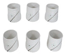 Pack Of 6 Yukino Hana Snow Flowers Reactive Glaze Ceramic Yunomi Tea Cups 9oz