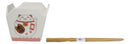 Maneki Neko Lucky Cat Asian Takeout To Go Box Serving Bowl With Chopsticks Set
