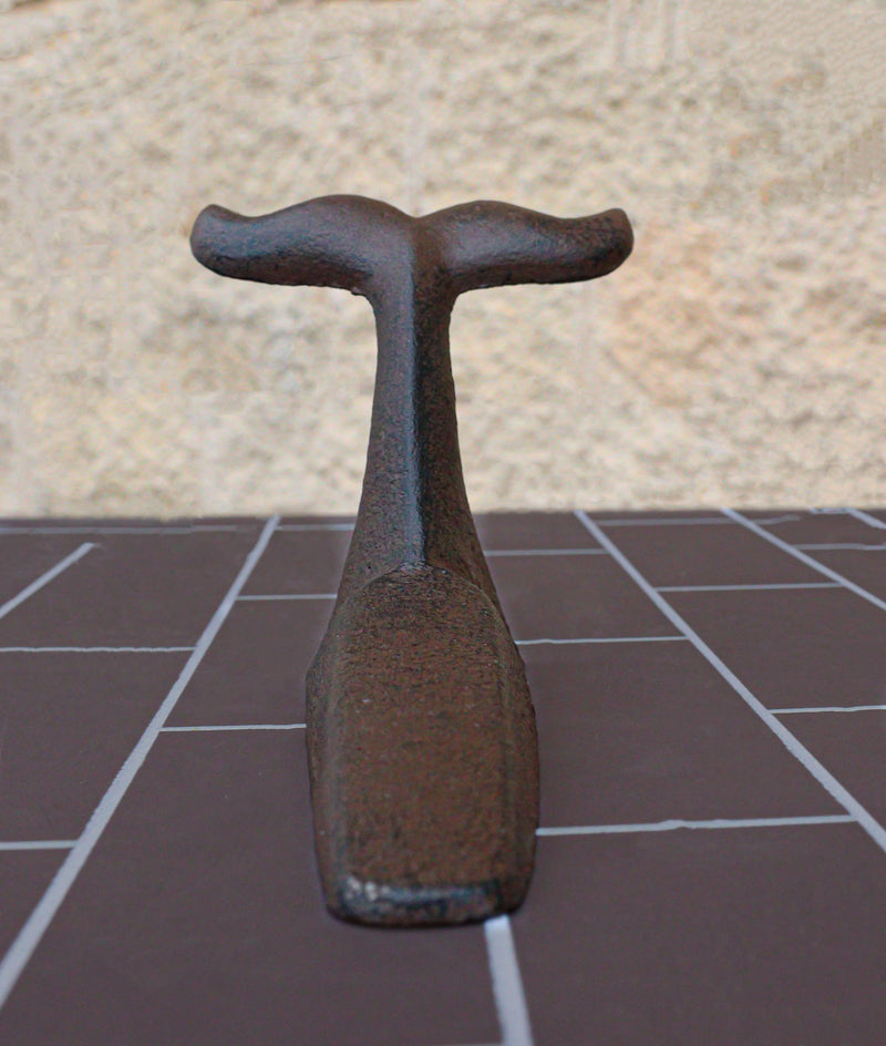Rustic Cast Iron Nautical Marine Ocean Baleen Blue Whale Tail Door Stopper Wedge