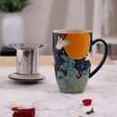 Blue Moon White Rabbit 15oz Porcelain Tea Mug With Lid & Stainless Steel Infuser