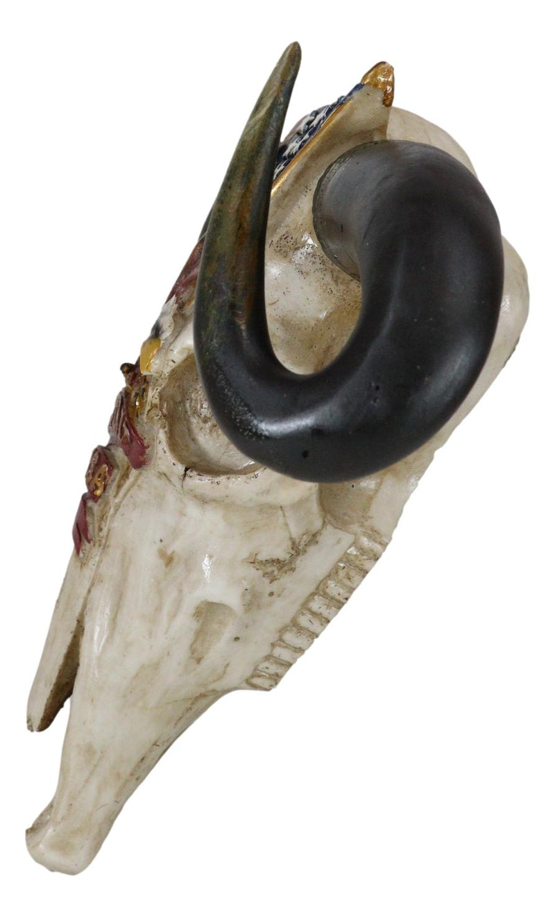 Rustic Western Cow Skull With Bald Eagle American Flag Spirit Of USA Wall Decor