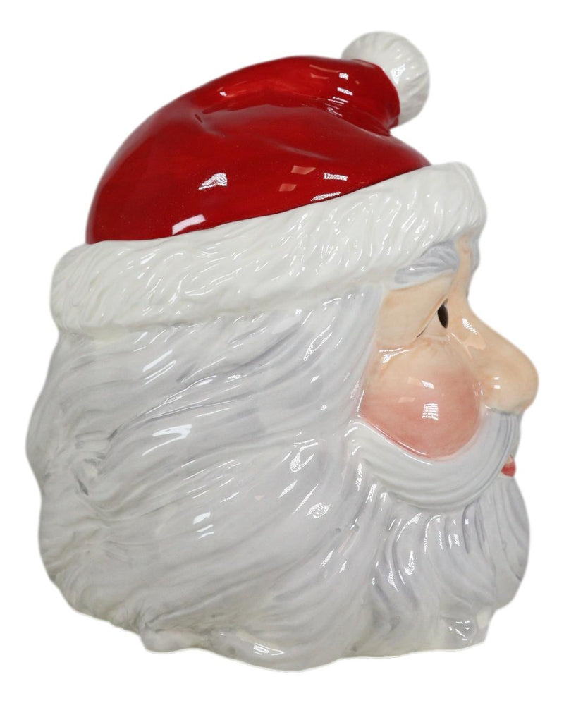 Whimsical North Pole Jolly Santa Claus Christmas Ceramic Cookie Jar Figurine