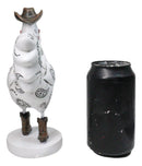 White Western Country Cowboy Chicken Rooster Wearing Hat And Boots Figurine 8"H