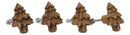 Set Of 4 Western Rustic Forest Pine Trees Faux Wooden Cabinet Door Pull Knobs