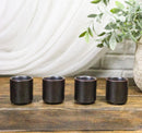 Set of 4 Iron Black Clay Tetsu Kesho Porcelain 1.25oz Ochoko Yuzu Cups