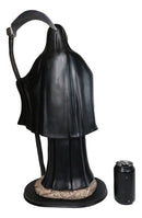 Large 2 Feet Tall Holy Death Santa Muerte Holding Scythe In Black Robe Statue