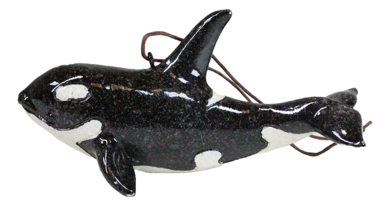 Set Of 6 Nautical Black Orca Whales Ocean Marine Wall Decor Tree Ornaments
