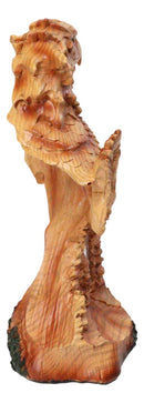 Rustic Wildlife Faux Wood Eagle Bust Head Sculpture with Soaring Eagle Cutout