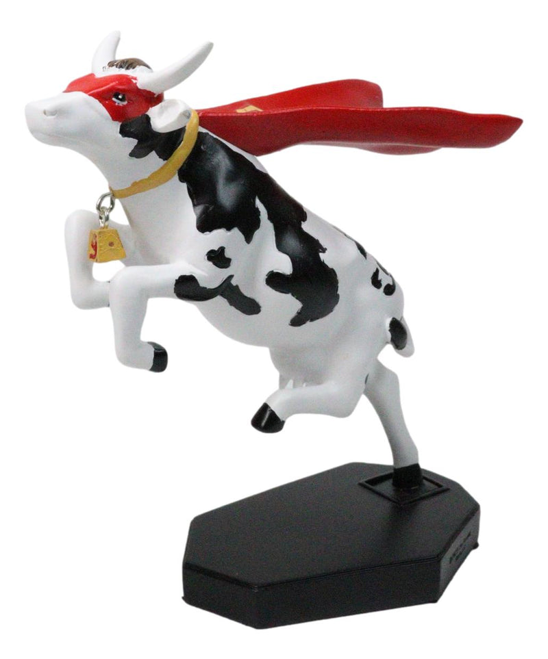 Cow Parade Superhero Red Cape Super Cow With Golden Bell Collector's Figurine