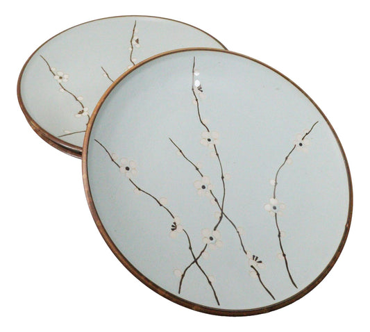 Made In Japan Ceramic Soushun Sakura Cherry Blossoms Large Dinner Plates 11"D