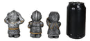 Three Wise Medieval Crusader Knights See Hear Speak No Evil Suit Of Armor Set