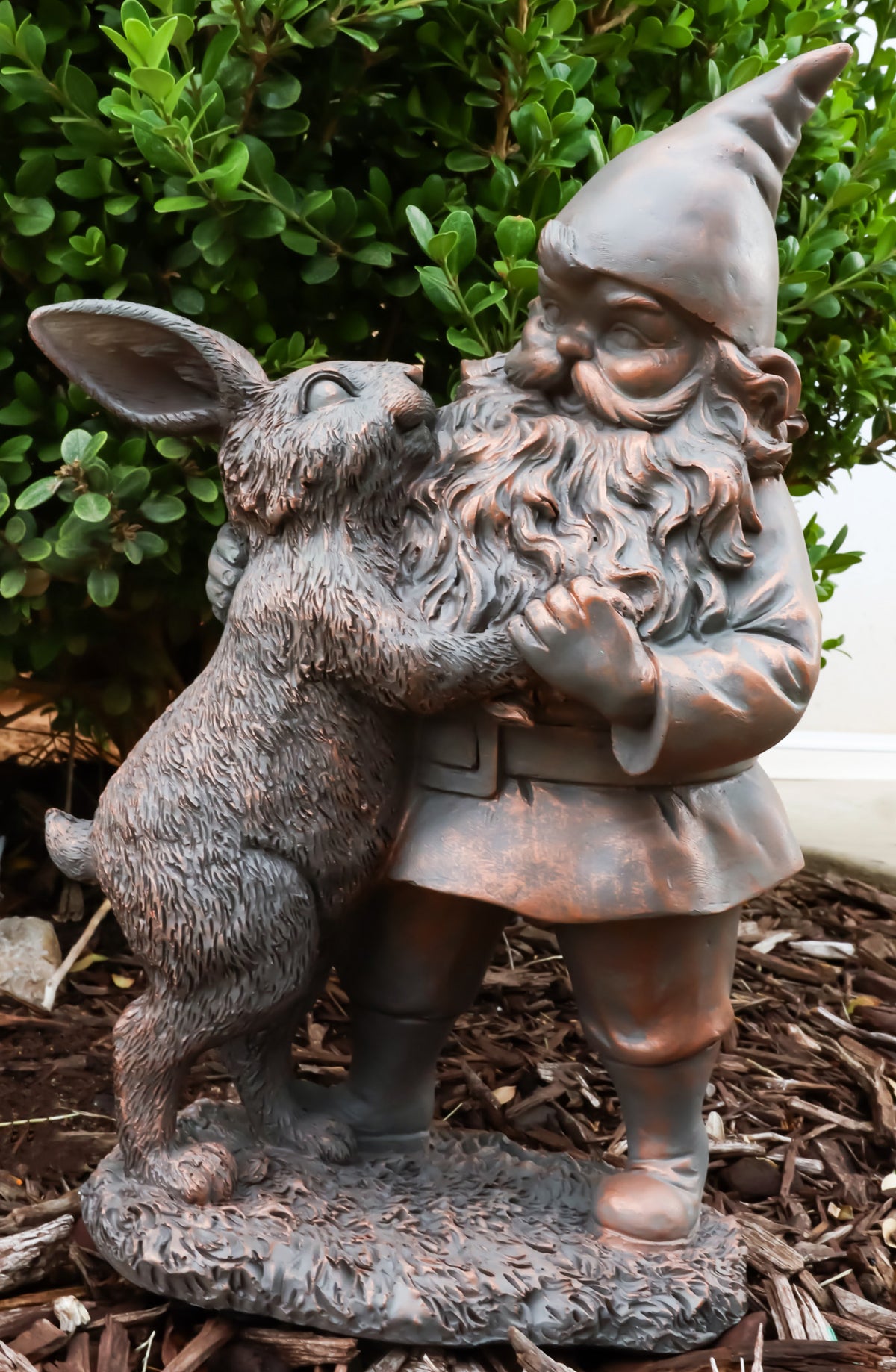 Whimsical Mr Gnome Dancing With Hare Rabbit Fairy Garden Figurine Decor Accent - Ebros Gift