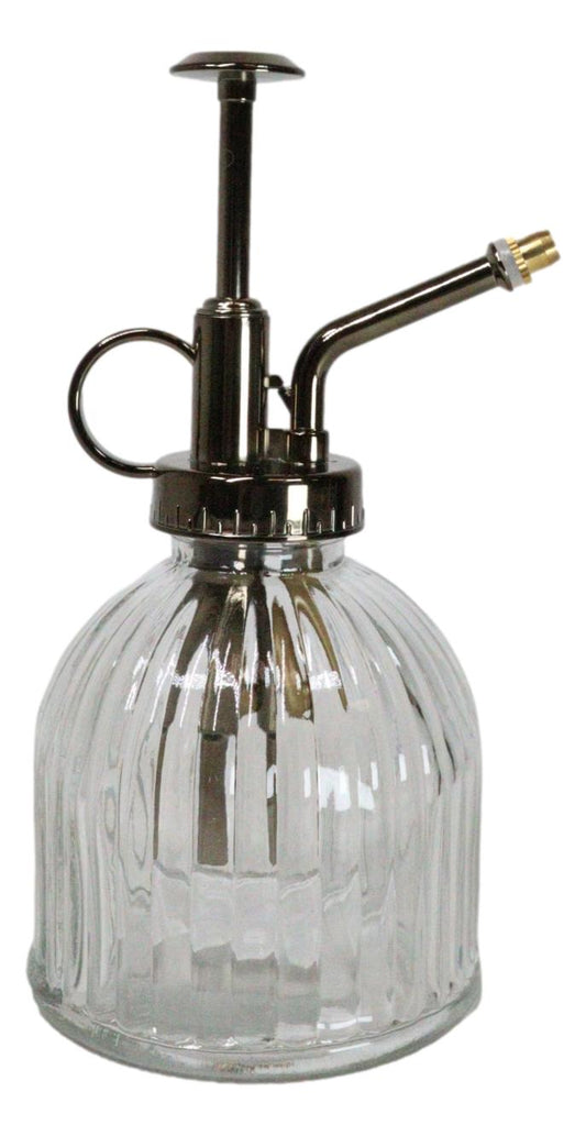 Ribbed Glass Vintage Style Home Botanical Flowers Plant Mister Spray Ornament