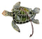 Set Of 6 Green Mother and Baby Sea Turtles Marine Wall Decor Tree Ornaments