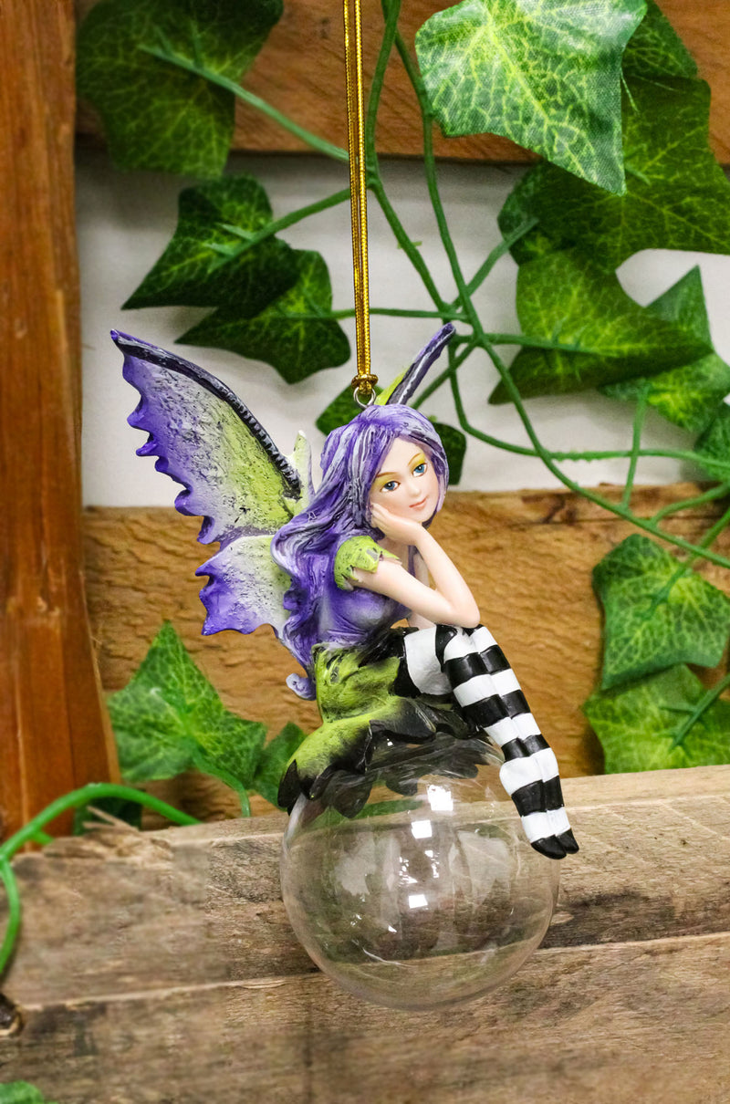 Dulcibelle Lavender Fae Bubble Rider Fairy Ornament Amy Brown Holiday Collection