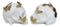 Metamorphosis Golden Butterflies On White Skull Halves Figurine Bookends Set
