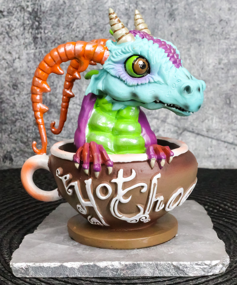 Whimsical Hot Chocolate With Rupert Drake Baby Dragon In Saucer Cup Figurine