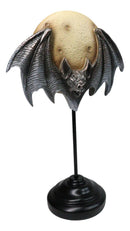 Gothic Phul Moon Bat Dracula Masque Ornament On Pole Stand Or Wall Sculpture