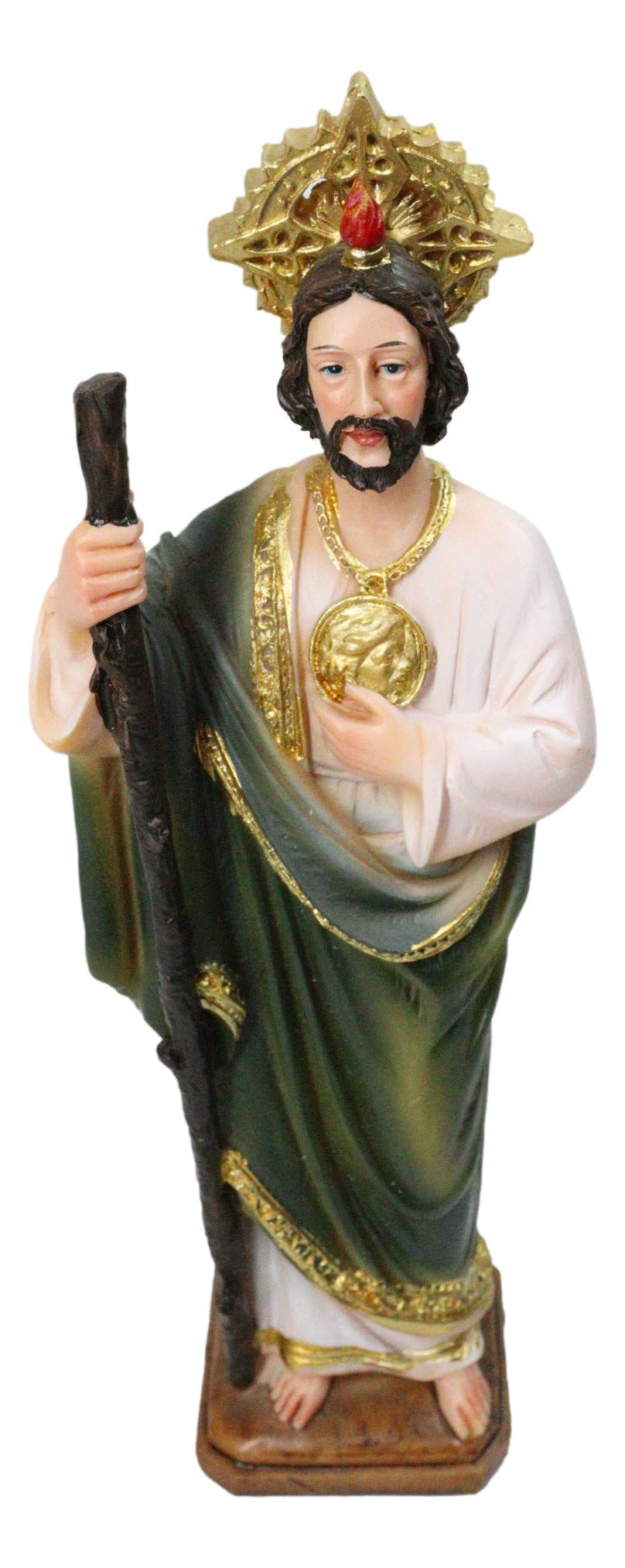 Saint Jude Thaddeus Apostle Disciple Of Jesus Fire And Sun Medal Figurine 12"H