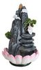 Zen Rocky Mountain Steppes With Monk On Giant Lotus Backflow Cone Incense Holder