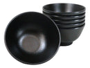 Pack Of 6 Black Silk Melamine Rice Miso Soup Salad Fruit Small Bowls 15oz