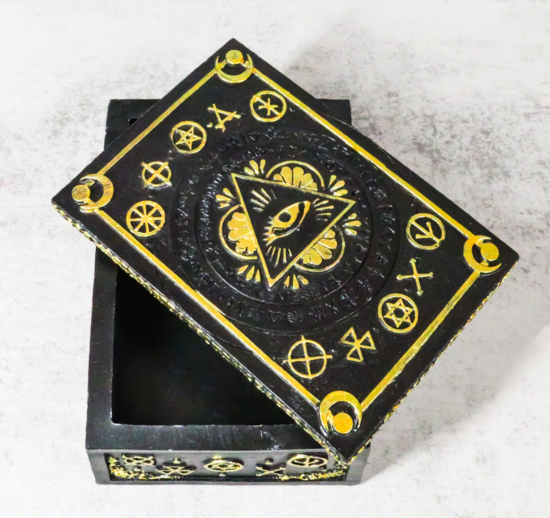 Astrology Psychic Eye Of Providence Sacred Symbols Wicca Tarot Cards Trinket Box