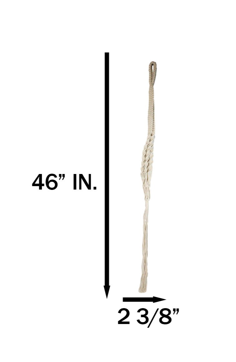 Hand Woven Cotton Rope Boho Chic Macrame Wall Hanger With Ceramic Planter Pot