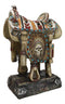 Rustic Southwest Indian Chieftain Roach Skull Cowboy Horse Saddle Figurine